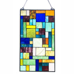 Chloe Lighting CH1P800RM23-GPN Rosalinda Tiffany-Style Geometric Stained Glass Window Panel 23`` Height