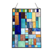 Chloe Lighting CH1P875JM24-GPN Yvonne Tiffany-Style Geometric Stained Glass Window Panel 24`` Height