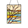 Chloe Lighting CH8P006TF24-VRT Dawn Tiffany-Style Landscape Stained Glass Window Panel 24`` Height