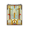 Chloe Lighting CH8P026BG24-VRT Joash Tiffany-Style Geometric Stained Glass Window Panel 24`` Height