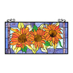 Chloe Lighting CH8P041OF31-HRT Helianthus Tiffany-Style Floral Stained Glass Window Panel 31`` Width