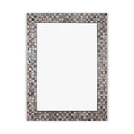 Chloe`s Reflection Verical/horizontal Hanging Seashell Finish Rectangle Framed Wall Mirror 32`` Height