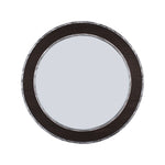 Chloe`s Reflection Vertical Hanging Black-Wood Finish Circle Framed Wall Mirror 30`` Height