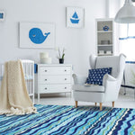 Homefires Wavey Stripes Indoor Rug – Stylish, Modern Striped Accent Rug with Bold Colors for Living Room, Bedroom, or Entryway Decor