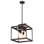 Chloe Lighting CH2D012RB15-DP4 Ironclad Industrial 4 Light Oil Rubbed Bronze Large Pendant Ceiling Fixture15`` Wide