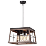 Chloe Lighting CH2D013AW16-DP4 Ironclad Industrial 4 Light Ancient Wood Large Pendant Ceiling Fixture 16`` Wide
