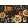 Jellybean Sunflower on Brown Indoor Only Rug