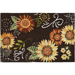 Jellybean Sunflower on Brown Indoor Only Rug