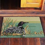 Cabin-Themed  Durable Polyester Loon Lake Accent Carpet
