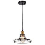 Chloe Lighting CH2D804BB10-DP1 Gianna Transitional 1 Light Black And Burnished Brass Mini Pendant Ceiling Fixture 10`` Wide