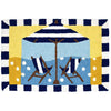 Jellybean Striped Beach Umbrella & Chairs Indoor & Outdoor Rug