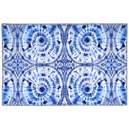Jellybean Shibori Blue Indoor Rug – Stylish, Soft, Durable, and Easy to Clean Accent Rug for Living Rooms, Bedrooms, or Entryways