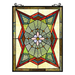 Chloe Lighting CH8P024GG25-VRT Eminent Tiffany-Style Geometric Stained Glass Window Panel 25`` Height