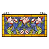 Chloe Lighting CH8P044GF34-HRT Oriental Tiffany-Style Floral Stained Glass Window Panel 34`` Wide