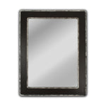Chloe`s Reflection Vertical Hanging Wood & Iron Silver/black Finish Rectangle Framed Wall Mirror 35`` Height