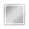 Chloe Lighting CH9M002BL24-SQR Luminosity Back Lit Square Touchscreen Led Mirror 3 Color Temperatures 3000k-6000k 24`` Wide
