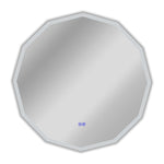 Chloe Lighting CH9M013BL32-RND Luminosity Back Lit Dodecagon Touch Screen Led Mirror 3 Color Temperatures 3000k-6000k 32`` Wide