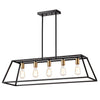 Chloe Lighting CH2D008BK38-IL5 Ironclad Industrial 5 Light Textured Black Island Pendant Ceiling Fixture 38`` Wide