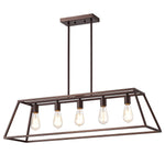 Chloe Lighting CH2D008RB38-IL5 Ironclad Industrial 5 Light Oil Rubbed Bronze Island Pendant Ceiling Fixture 38`` Wide