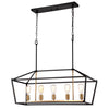 Chloe Lighting CH2D010BK36-IL5 Ironclad Industrial 5 Light Textured Black Island Pendant Ceiling Fixture 36`` Wide