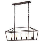 Chloe Lighting CH2D010RB36-IL5 Ironclad Industrial 5 Light Oil Rubbed Bronze Island Pendant Ceiling Fixture 36`` Wide