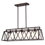 Chloe Lighting CH2D011RB35-IL5 Ironclad Industrial 5 Light Oil Rubbed Bronze Island Pendant Ceiling Fixture 35`` Wide