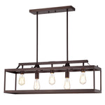 Chloe Lighting CH2D012RB36-IL5 Ironclad Industrial 5 Light Oil Rubbed Bronze Island Pendant Ceiling Fixture 36`` Wide