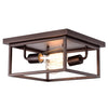 Chloe Lighting CH2D325RB12-CF2 Ironclad Industrial 2 Light Oil Rubbed Bronze Ceiling Flush Fixture 11`` Wide