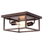 Chloe Lighting CH2D325RB12-CF2 Ironclad Industrial 2 Light Oil Rubbed Bronze Ceiling Flush Fixture 11`` Wide