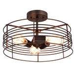 Chloe Lighting CH2R417RB15-SF3 Ironclad Industrial 3 Light Oil Rubbed Bronze Semi-Flush Ceiling Fixture 15`` Wide