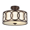 Chloe Lighting CH2S415RB13-SF2 Bronx Transitional 2 Light Oil Rubbed Bronze Semi-Flush Ceiling Fixture 13`` Wide