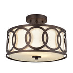 Chloe Lighting CH2S415RB13-SF2 Bronx Transitional 2 Light Oil Rubbed Bronze Semi-Flush Ceiling Fixture 13`` Wide