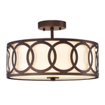 Chloe Lighting CH2S415RB15-SF3 Bronx Transitional 3 Light Oil Rubbed Bronze Semi-Flush Ceiling Fixture 15`` Wide