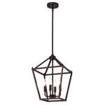 Chloe Lighting CH2D010RB12-UP4 Ironclad Industrial 4 Light Oil Rubbed Bronze Inverted Pendant Ceiling Fixture 12`` Wide