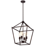 Chloe Lighting CH2D010RB16-UP4 Ironclad Industrial 4 Light Oil Rubbed Bronze Inverted Pendant Ceiling Fixture 16`` Wide