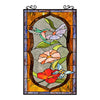 Chloe Lighting CH8P042OA31-VRT Poppy Tiffany-Style Animal/floral Stained Glass Window Panel 31" Height