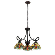 Chloe Lighting CH3T471GD24-DD3 EMPRESS Dragonfly Tiffany-Style Dark Bronze 3 Light Mini Chandelier 24