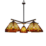 Chloe Lighting CH33359MR30-EE5 INNES Mission Tiffany-Style Blackish Bronze 5 Light Large Chandelier 30