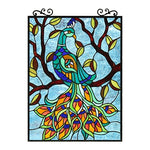 Chloe Lighting Ch8p007bp24-Vrt Pavoa Animal Tiffany-Style Stained Glass Vertical Hanging Window Panel 25" Tall