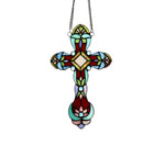 Chloe Lighting Ch3p501rg13-Xpn Cross Victorian Tiffany-Style Stained Glass Window Panel 13" Tall