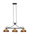 Chloe Lighting Ch38632av47-Il3 Adia Victorian Tiffany-Style Dark Bronze 3 Light Island Pendant 47" Wide