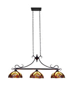 Chloe Lighting Ch38632av47-Il3 Adia Victorian Tiffany-Style Dark Bronze 3 Light Island Pendant 47" Wide