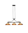 Chloe Lighting Ch33359mr47-Il3 Innes Mission Tiffany-Style Blackish Bronze 3 Light Island Pendant 47" Wide