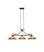 Chloe Lighting Ch33359mr47-Il3 Innes Mission Tiffany-Style Blackish Bronze 3 Light Island Pendant 47" Wide