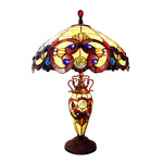 Chloe Lighting Ch18648av18-Dt3 Demetra Aurora Victorian Tiffany-Style 3 Light Victorian Double Lit Table Lamp 18" Wide