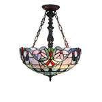 Chloe Lighting Ch3t381vb18-Up2 Grenville Victorian Tiffany-Style Dark Bronze 2 Light Inverted Ceiling Pendant 18" Wide