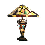 Chloe Lighting Vincent Tiffany-Style 3-Light Double-Lit Table Lamp 16" Shade