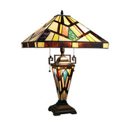 Chloe Lighting Vincent Tiffany-Style 3-Light Double-Lit Table Lamp 16