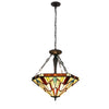Chloe Lighting Vincent Tiffany-Style 3-Light Mission Inverted Pendant 22" Wide