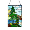 Chloe Lighting Nature Landscape-Style Stained Glass Window Panel 20" Tall